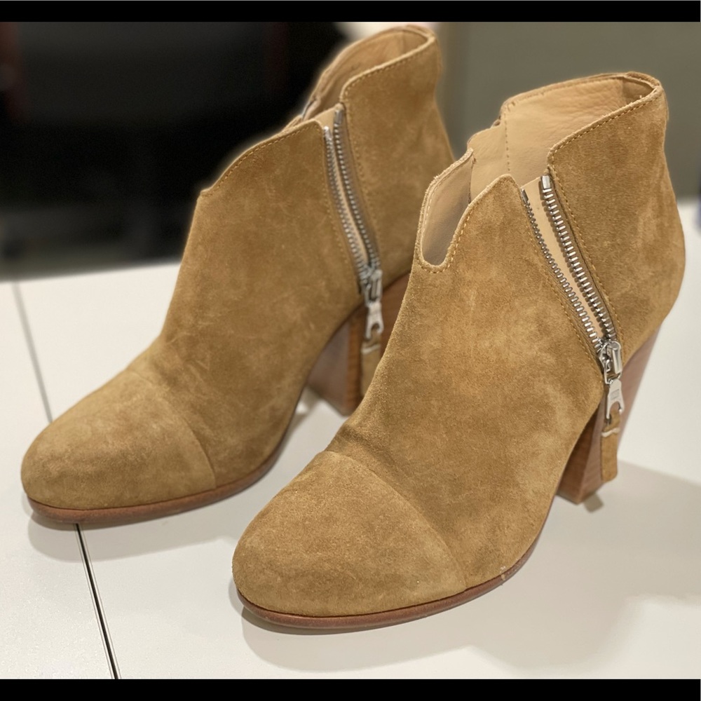 Rag and bone camel suede Margo booties 36.5